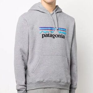 Patagonia recycled logo hoodie sweatshirt men’s true medium gray